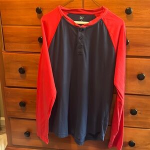 Mens Gap Long Sleeve Colorblock Henley